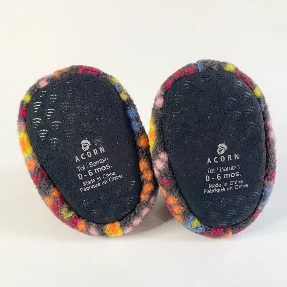 Acorn Slippers Booties Fleece Infant Baby 0-6 months Boys Girls Unisex
